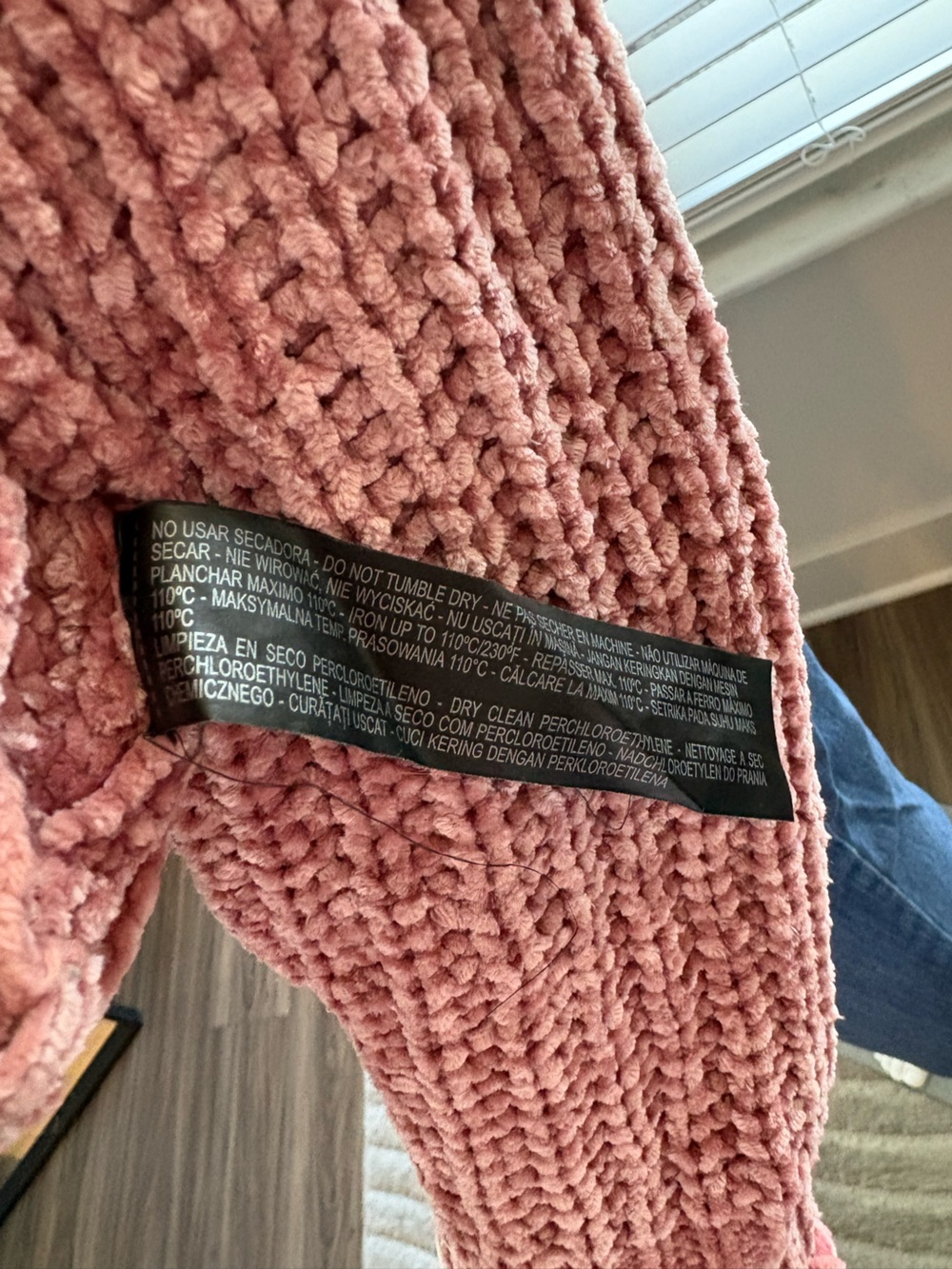 ZARA Knit Dusty Rose Chenille Oversized Sweater Size M NWOT - Picture 10 of 13